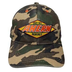Ahern Rentals Since 1953 Fitted Baseball Cap Multi XL Embroidered Camo Cotton